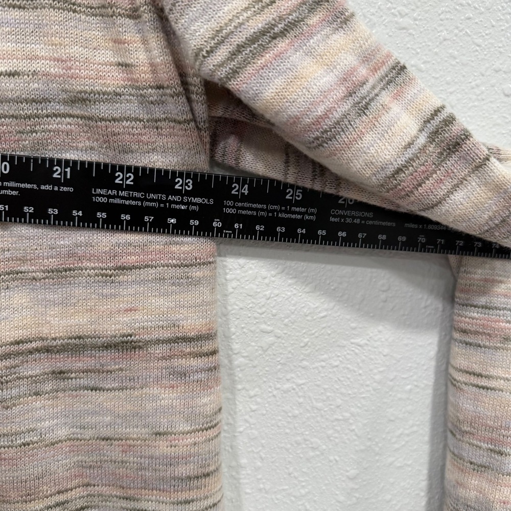 Maurices Space Dye Striped Open Front Cardigan Sweater Tan Pink‎ Plus Size 1 1X - Picture 7 of 9